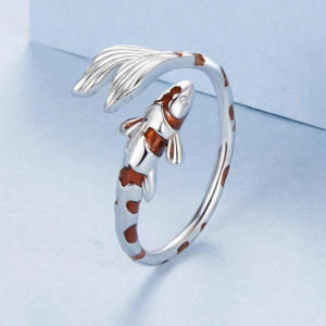 Danmei – Anillo Pez Koi Plateado