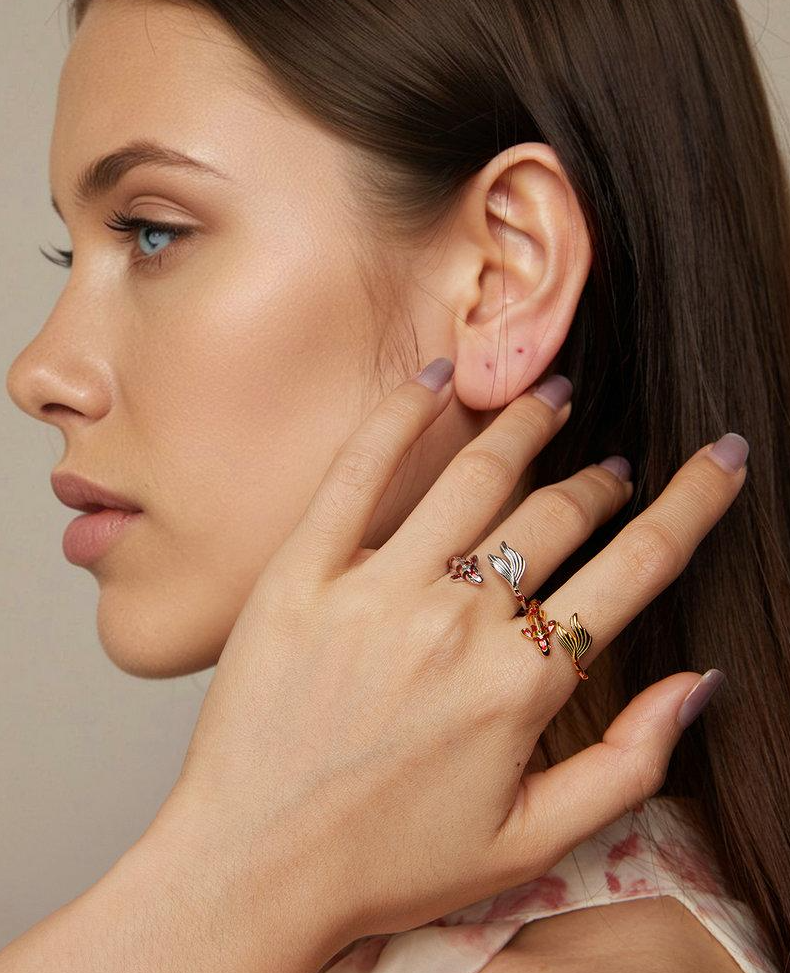 Danmei – Anillo Pez Koi Plateado - Image 2