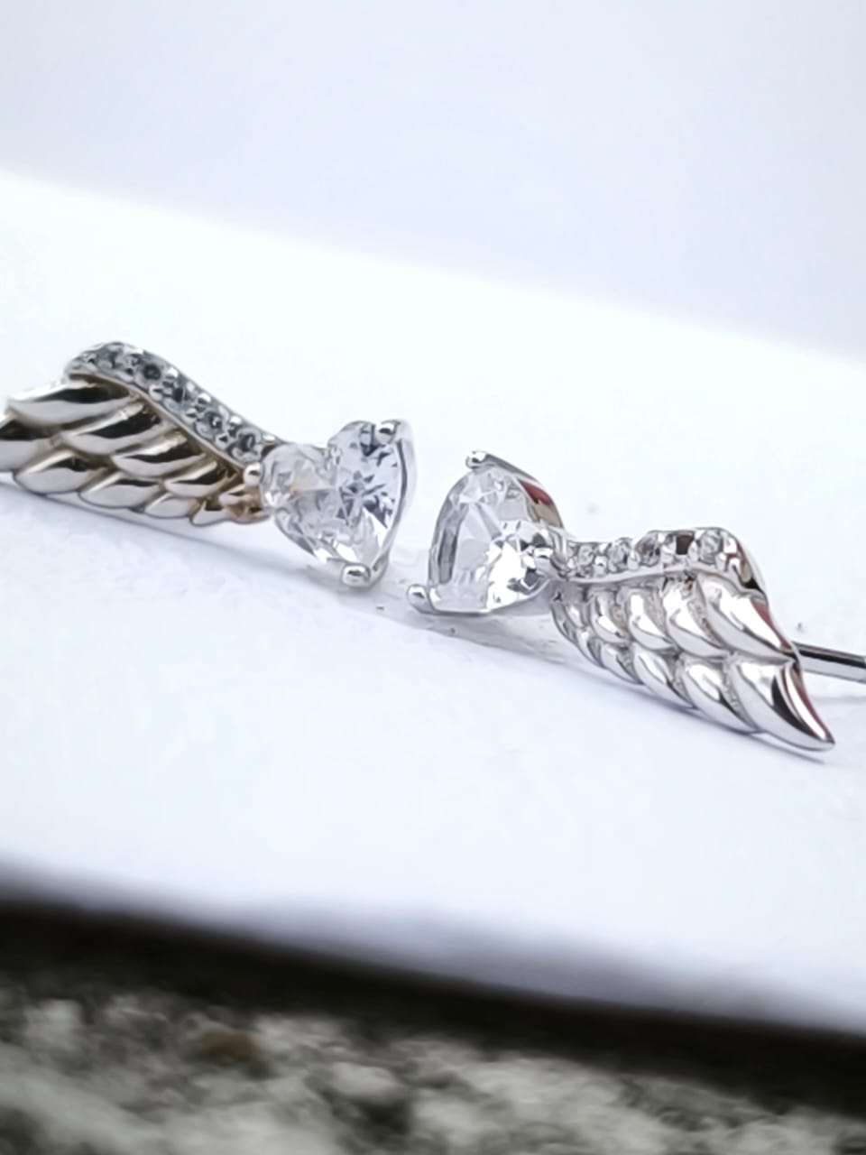 Aretes-Corazon Con Ala