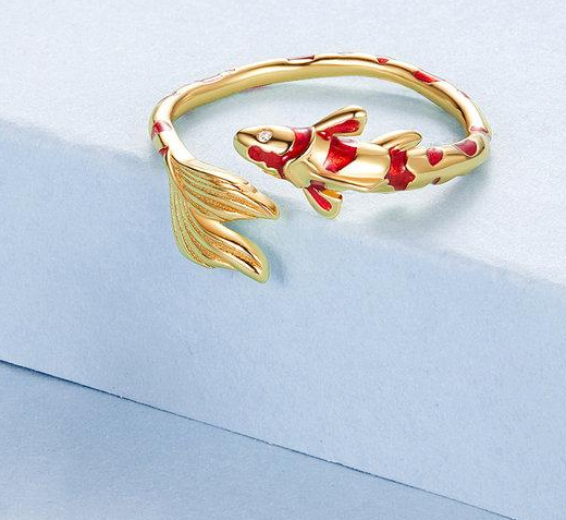 Danmei – Anillo Pez Koi Dorado