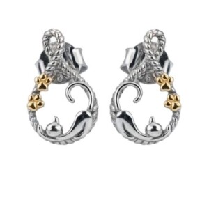 Dije Aretes - Gato Con Flores