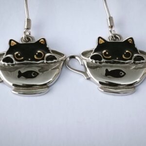 Aretes Taza De Gato