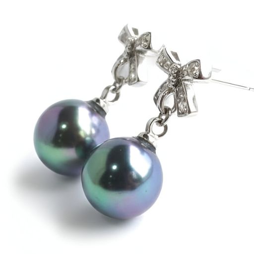 Aretes perla con moño - Image 2