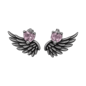 Aretes Corazón Con Ala