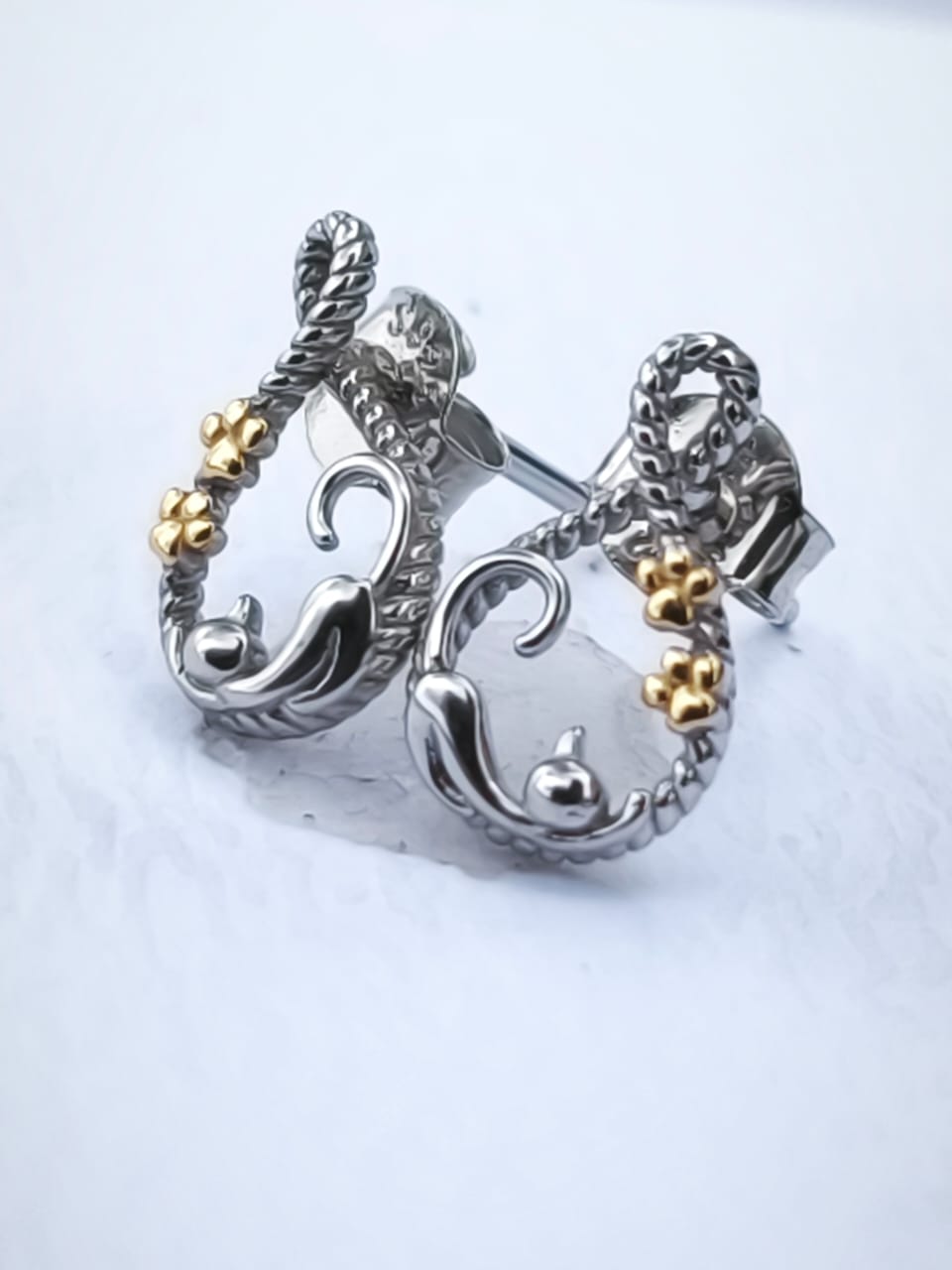 Dije Aretes - Gato Con Flores - Image 3