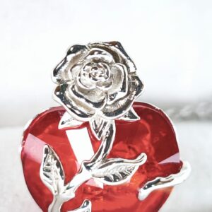 Collar - Corazón y rosa - Rosas y Champagne